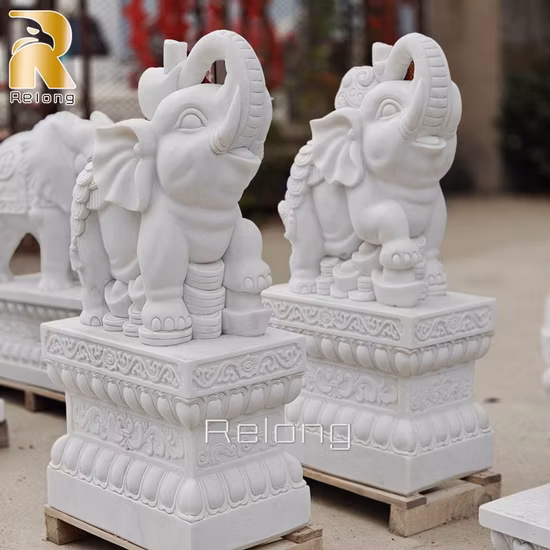 공장 직접 판매 정원 대리석 돌 동물 코끼리 조각