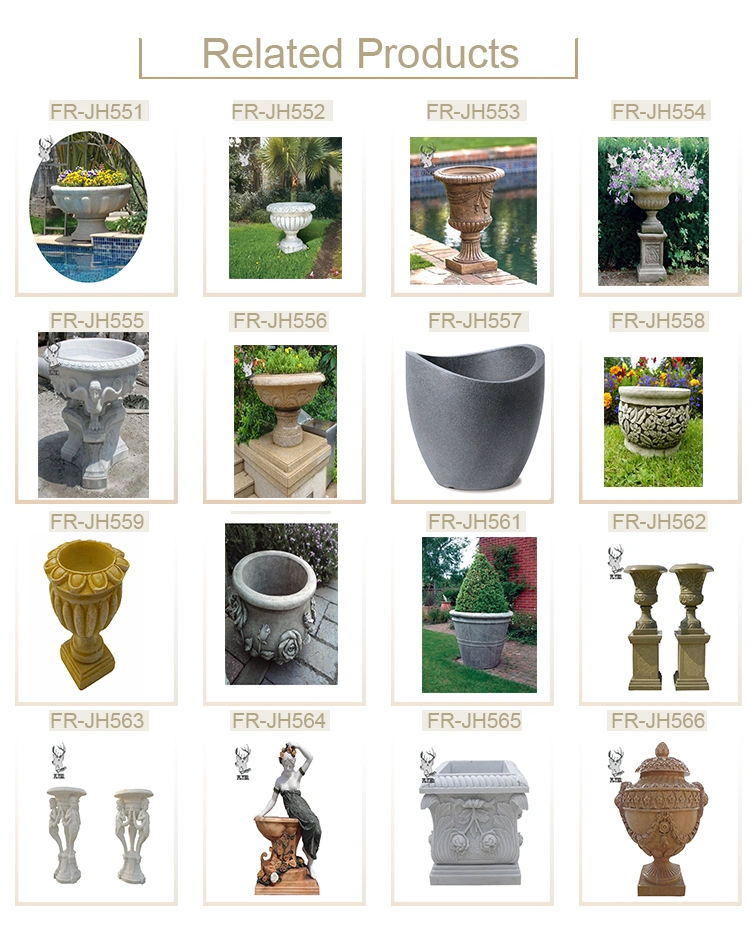 Western Style Natural Marble Outdoor Garden Marble Statue Flowerpot for Sale