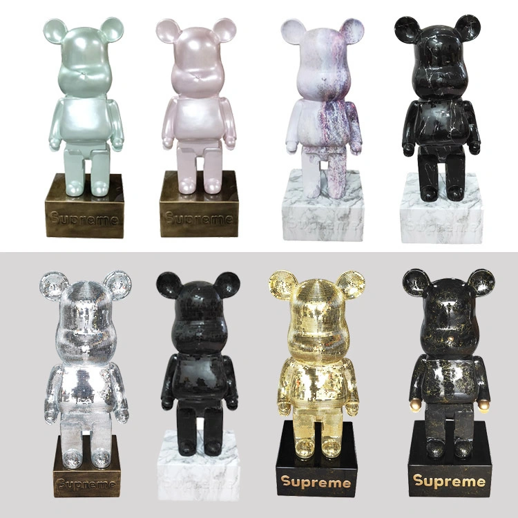 Cartoon Resin Statue Bearbrick Home Decor Toys Bearbrick Sculpture Statue Resin Cartoon Statue for Decoration