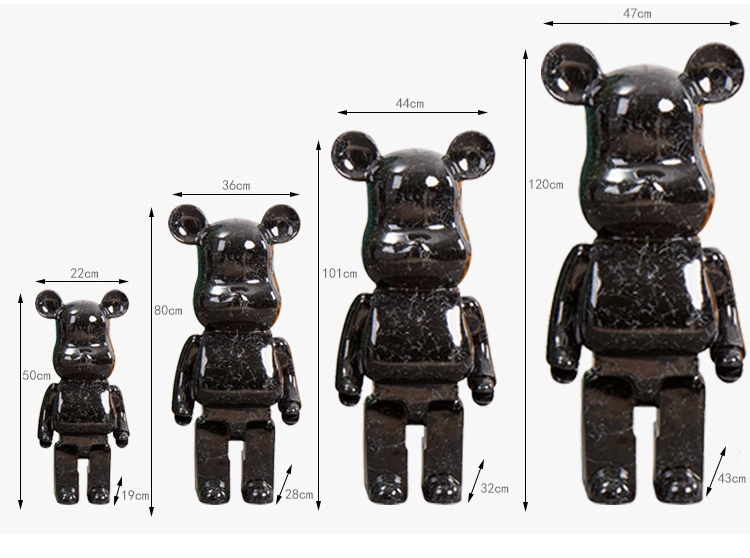 Cartoon Resin Statue Bearbrick Home Decor Toys Bearbrick Sculpture Statue Resin Cartoon Statue for Decoration