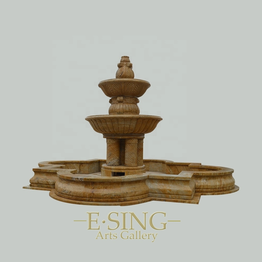 Modern Outdoor Stone Column Sculpture Fountain for Sale