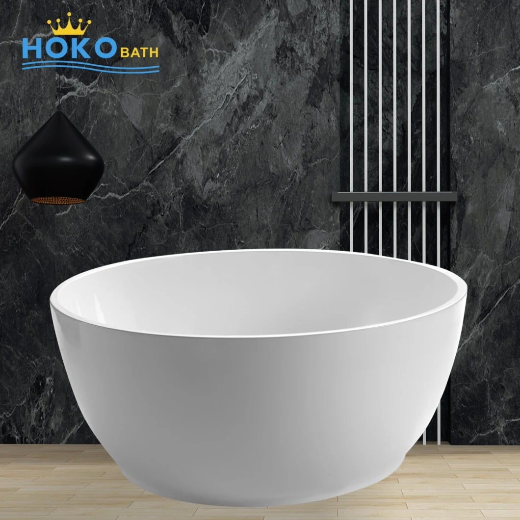 Wholesale Home Used Natural Stone Bath Tub Freestanding White Stone Marble Bathroom Round Bathtub for Sale