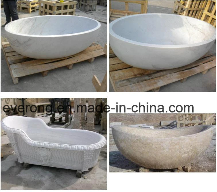 Natural White Black Grey Beige Green Onyx/Granite/Marble Stone Freestanding Bathtub for Bathroom Bath Tub