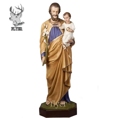 유리섬유로 만든 종교적인 교회 형상, 성 요셉과 아기 예수의 동상
